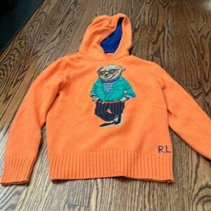 Orange polo bear sweater size 10-12